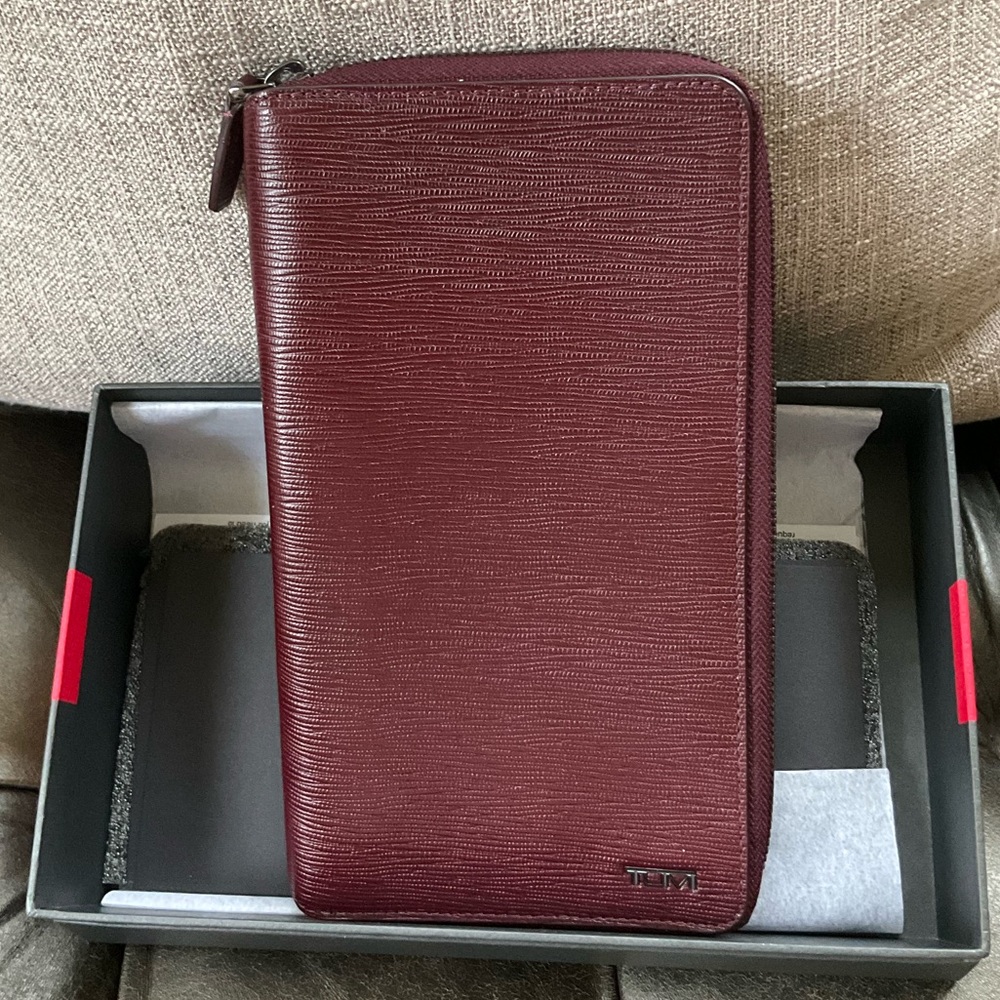 Tumi Leather Zip Around Travel Wallet